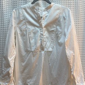 NWOT Everlane White Cotton Tuxedo Popover Blouse